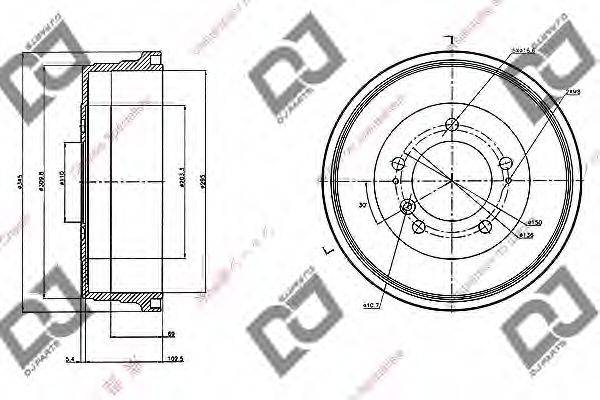 DJ PARTS BR1046 Гальмівний барабан