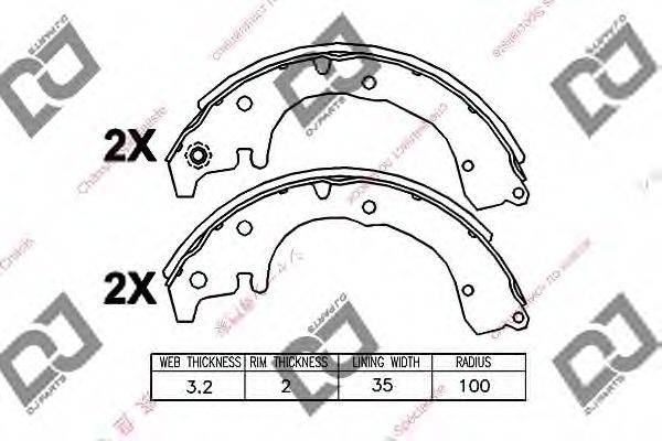 DJ PARTS BS1223 Комплект гальмівних колодок