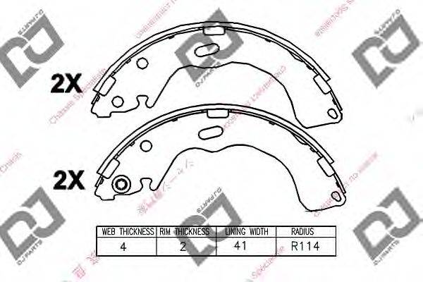 DJ PARTS BS1288 Комплект гальмівних колодок