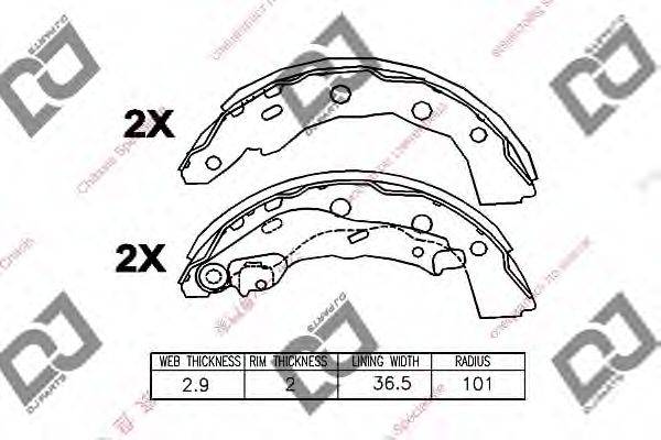 DJ PARTS BS1364 Комплект гальмівних колодок