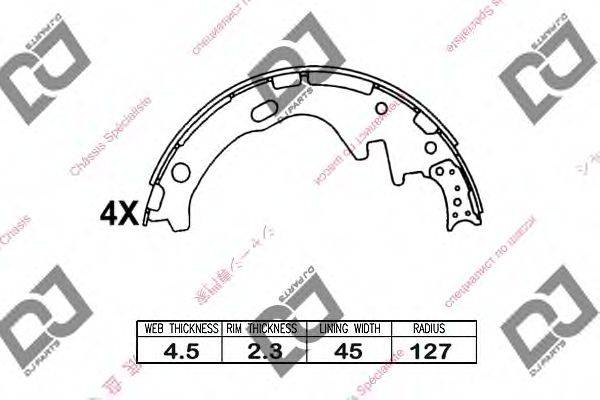 DJ PARTS BS1037 Комплект гальмівних колодок