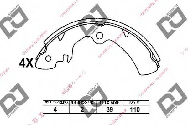 DJ PARTS BS1042 Комплект гальмівних колодок