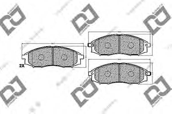 DJ PARTS BP1295 Комплект гальмівних колодок, дискове гальмо