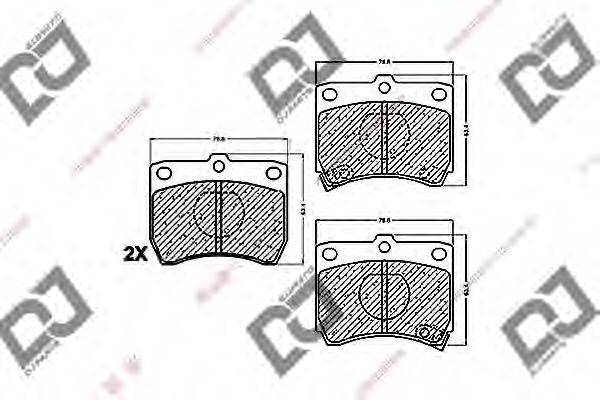 DJ PARTS BP1296 Комплект гальмівних колодок, дискове гальмо