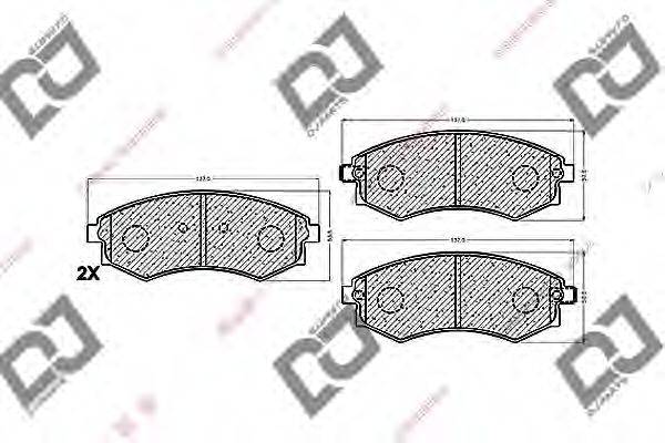 DJ PARTS BP1355 Комплект гальмівних колодок, дискове гальмо