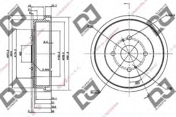 DJ PARTS BR1077 Гальмівний барабан