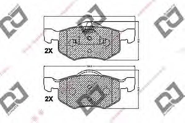 DJ PARTS BP1416 Комплект гальмівних колодок, дискове гальмо