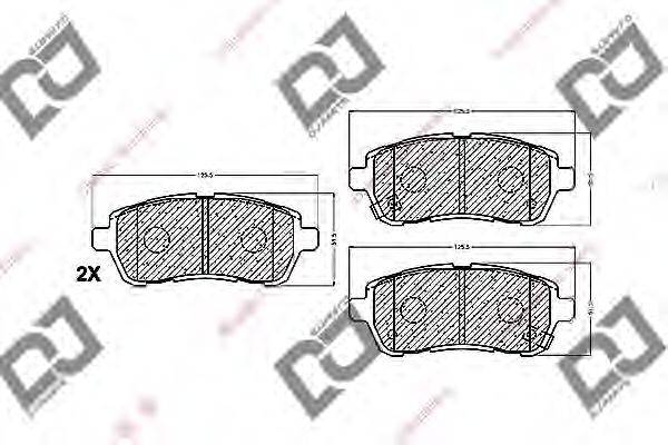 DJ PARTS BP1437 Комплект гальмівних колодок, дискове гальмо