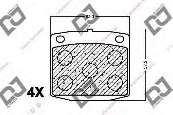 DJ PARTS BP1444 Комплект гальмівних колодок, дискове гальмо