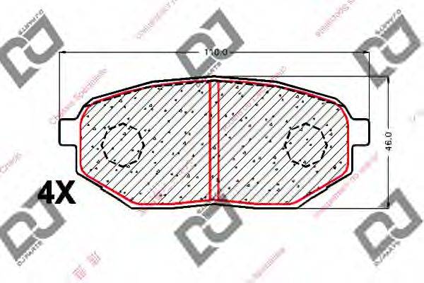 DJ PARTS BP1798 Комплект гальмівних колодок, дискове гальмо