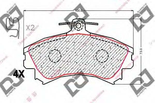 DJ PARTS BP1799 Комплект гальмівних колодок, дискове гальмо