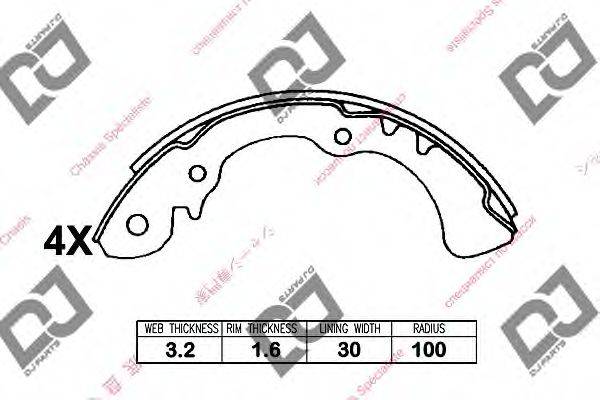 DJ PARTS BS1171 Комплект гальмівних колодок