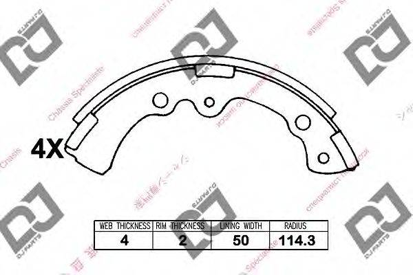 DJ PARTS BS1187 Комплект гальмівних колодок