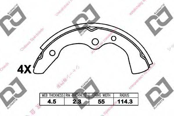 DJ PARTS BS1255 Комплект гальмівних колодок