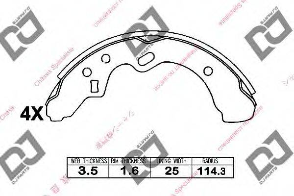 DJ PARTS BS1273 Комплект гальмівних колодок