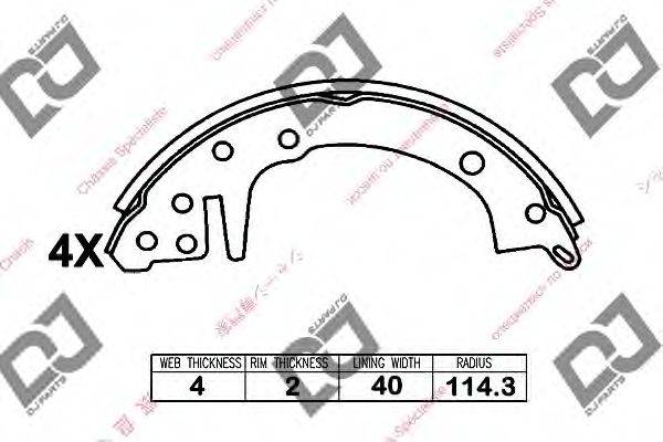 DJ PARTS BS1341 Комплект гальмівних колодок