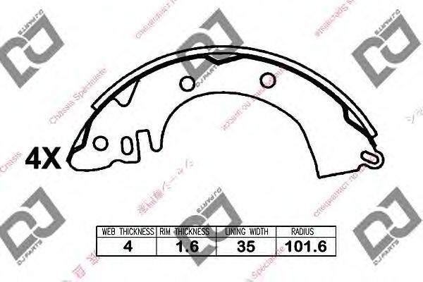 DJ PARTS BS1344 Комплект гальмівних колодок