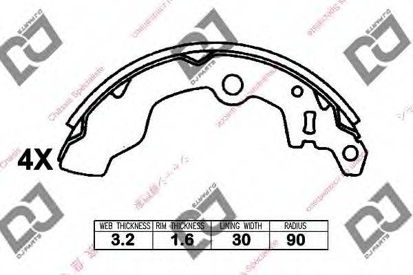 DJ PARTS BS1373 Комплект гальмівних колодок