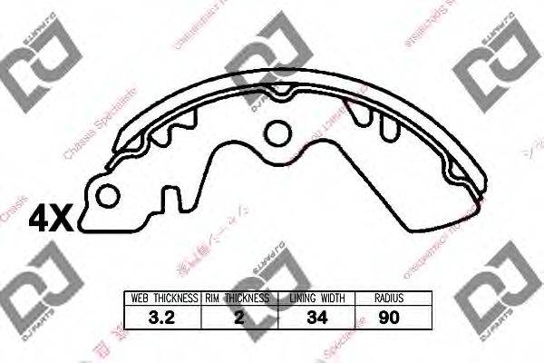 DJ PARTS BS1386 Комплект гальмівних колодок