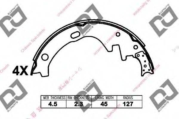 DJ PARTS BS1408 Комплект гальмівних колодок