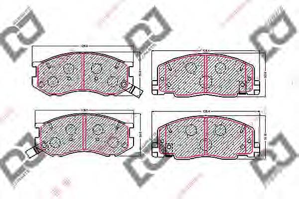 DJ PARTS BP1584 Комплект гальмівних колодок, дискове гальмо