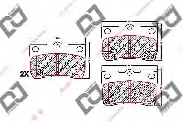 DJ PARTS BP1609 Комплект гальмівних колодок, дискове гальмо