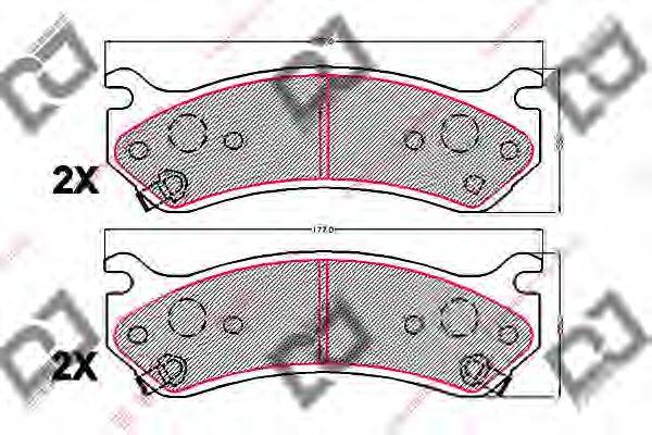 DJ PARTS BP2038 Комплект гальмівних колодок, дискове гальмо