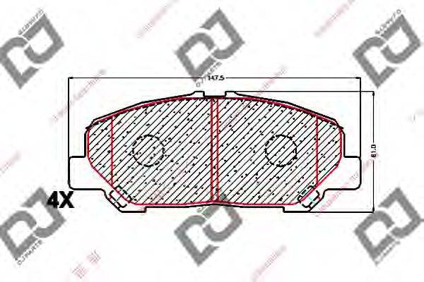 DJ PARTS BP1613 Комплект гальмівних колодок, дискове гальмо