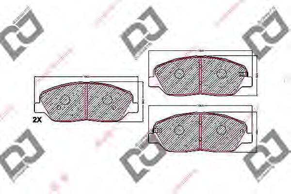 DJ PARTS BP1618 Комплект гальмівних колодок, дискове гальмо