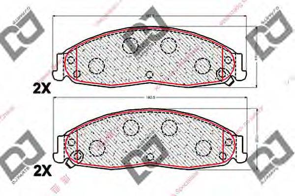 DJ PARTS BP2069 Комплект гальмівних колодок, дискове гальмо