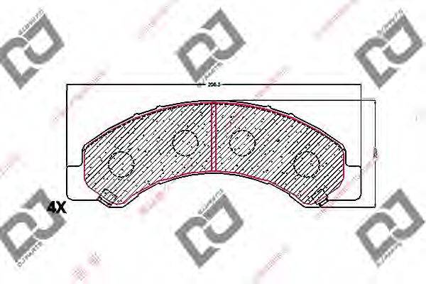 DJ PARTS BP1722 Комплект гальмівних колодок, дискове гальмо