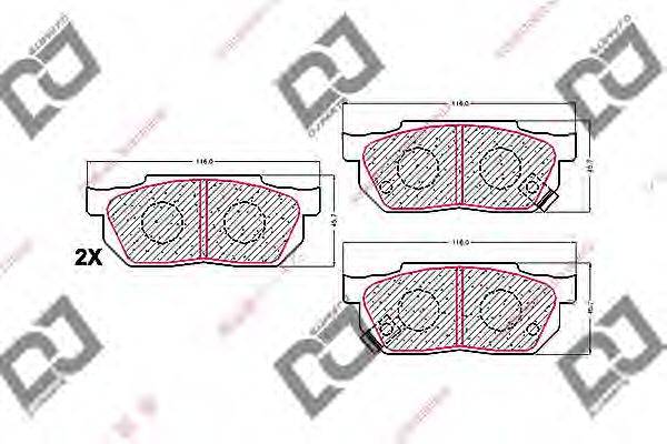 DJ PARTS BP1741 Комплект гальмівних колодок, дискове гальмо