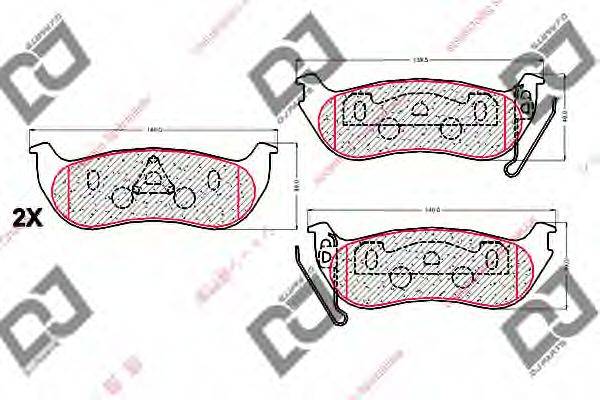 DJ PARTS BP2034 Комплект гальмівних колодок, дискове гальмо