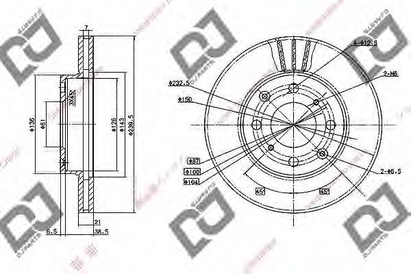 DJ PARTS BD1044 гальмівний диск