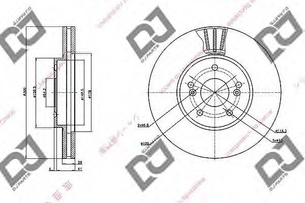 DJ PARTS BD1047 гальмівний диск