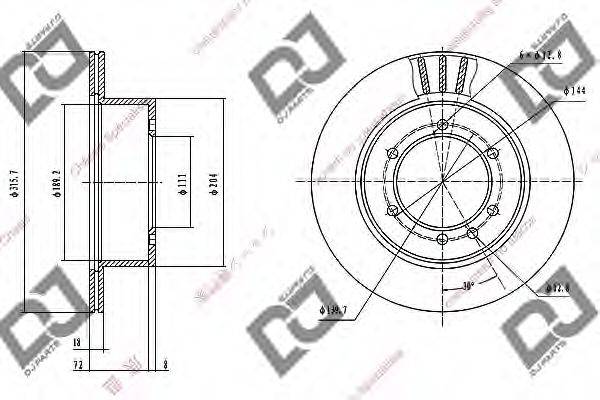 DJ PARTS BD1066 гальмівний диск