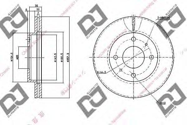 DJ PARTS BD1080 гальмівний диск