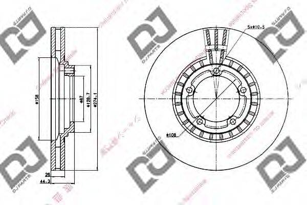 DJ PARTS BD1256 гальмівний диск