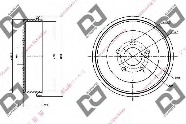 DJ PARTS BR1084 Гальмівний барабан