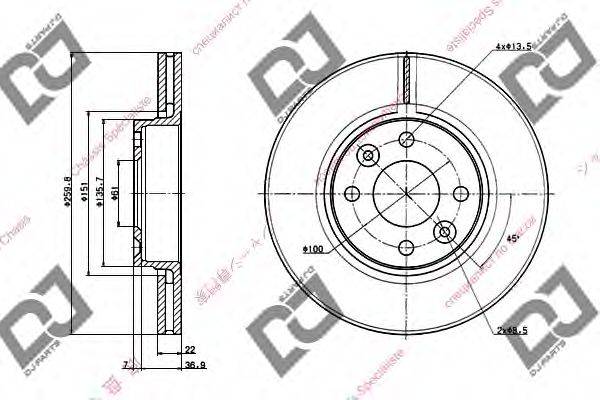 DJ PARTS BD1317 гальмівний диск