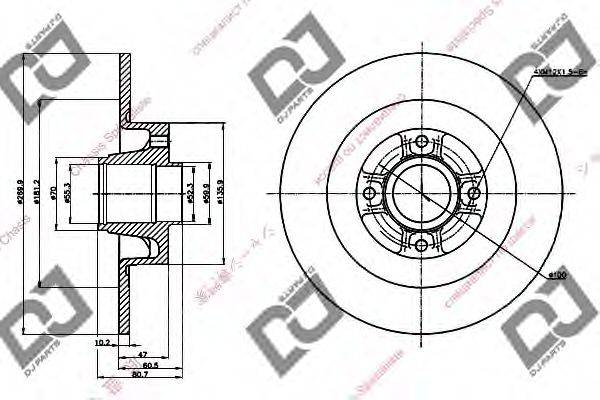 DJ PARTS BD1323 гальмівний диск