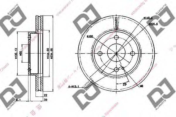 DJ PARTS BD1723 гальмівний диск