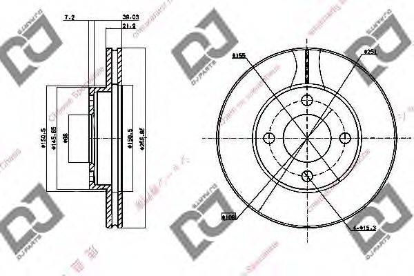 DJ PARTS BD1581 гальмівний диск