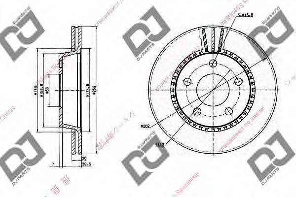 DJ PARTS BD1591 гальмівний диск