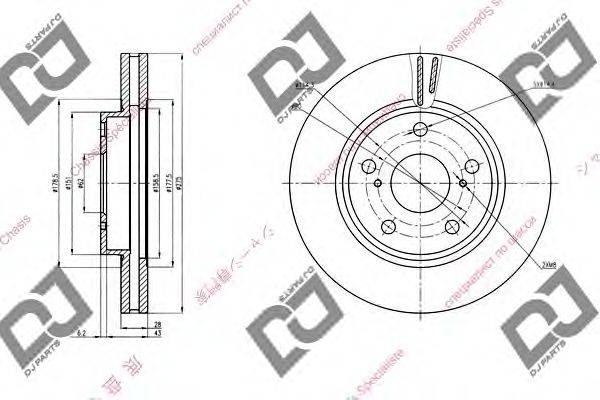 DJ PARTS BD1442 гальмівний диск