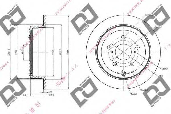 DJ PARTS BD1443 гальмівний диск