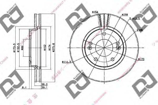 DJ PARTS BD1363 гальмівний диск