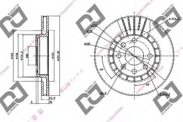 DJ PARTS BD1396 гальмівний диск