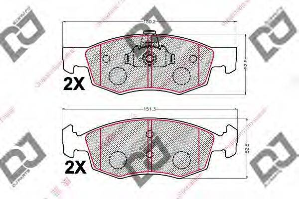 DJ PARTS BP2288 Комплект гальмівних колодок, дискове гальмо