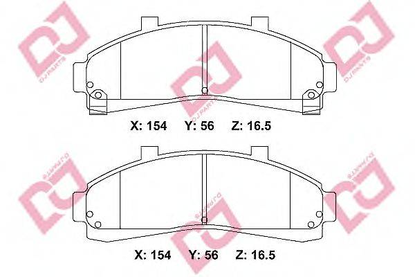 DJ PARTS BP2291 Комплект гальмівних колодок, дискове гальмо